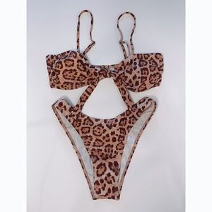 Pink Cheetah Print Bikini